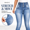 Usthebasic High-Rise Pencil Jeans - Light blue stretch illustration