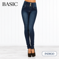 Usthebasic High-Rise Pencil Jeans - Indigo front view