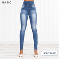 Usthebasic High-Rise Pencil Jeans - Light blue front view