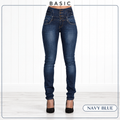 Usthebasic High-Rise Pencil Jeans - Navy blue front view