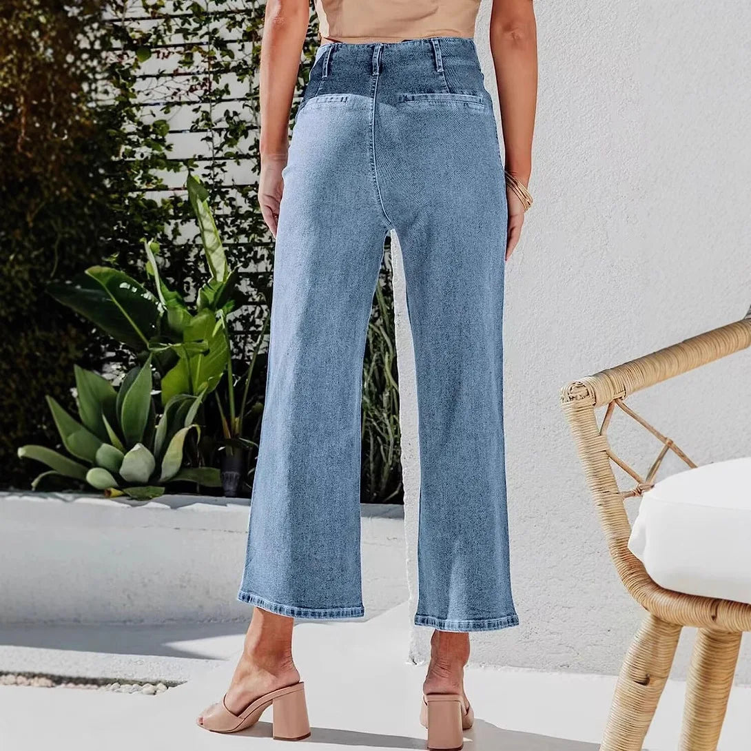 Washed Ankle-Length Jeans
