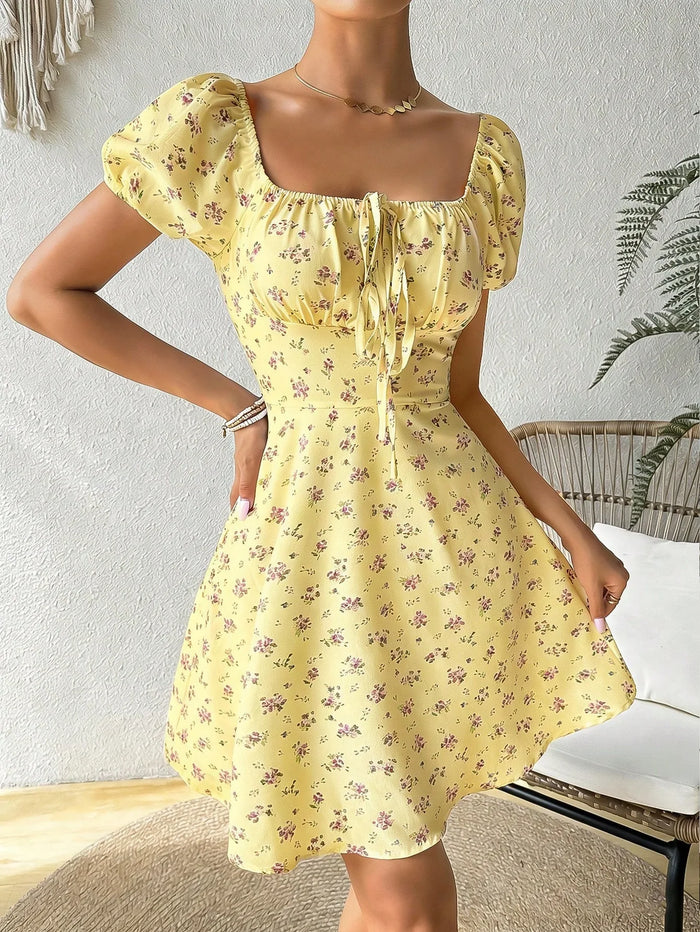 Floral Tie-Front Dress
