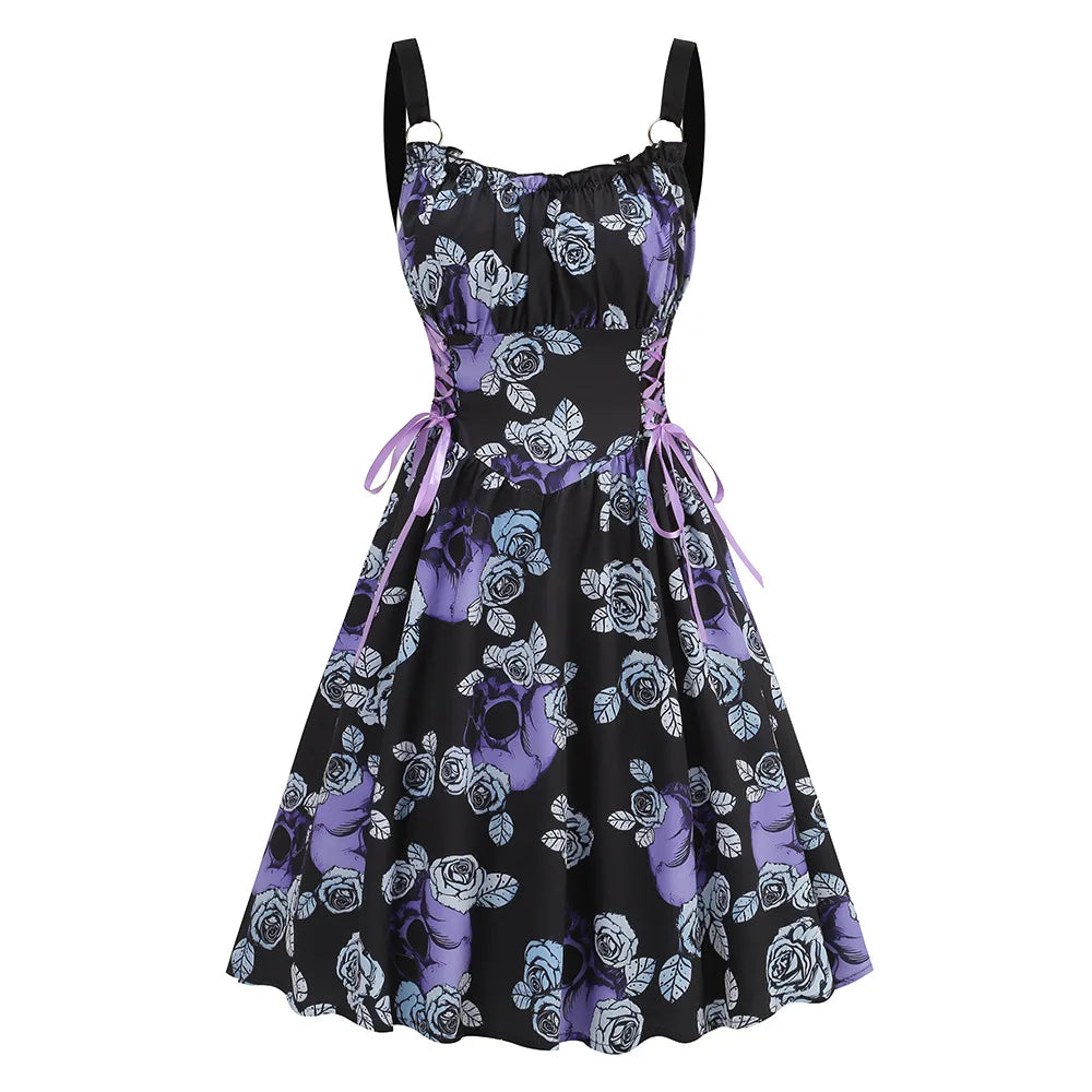 Floral Strappy A-Line Dress