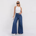 Double-Button Wide-Leg Jeans
