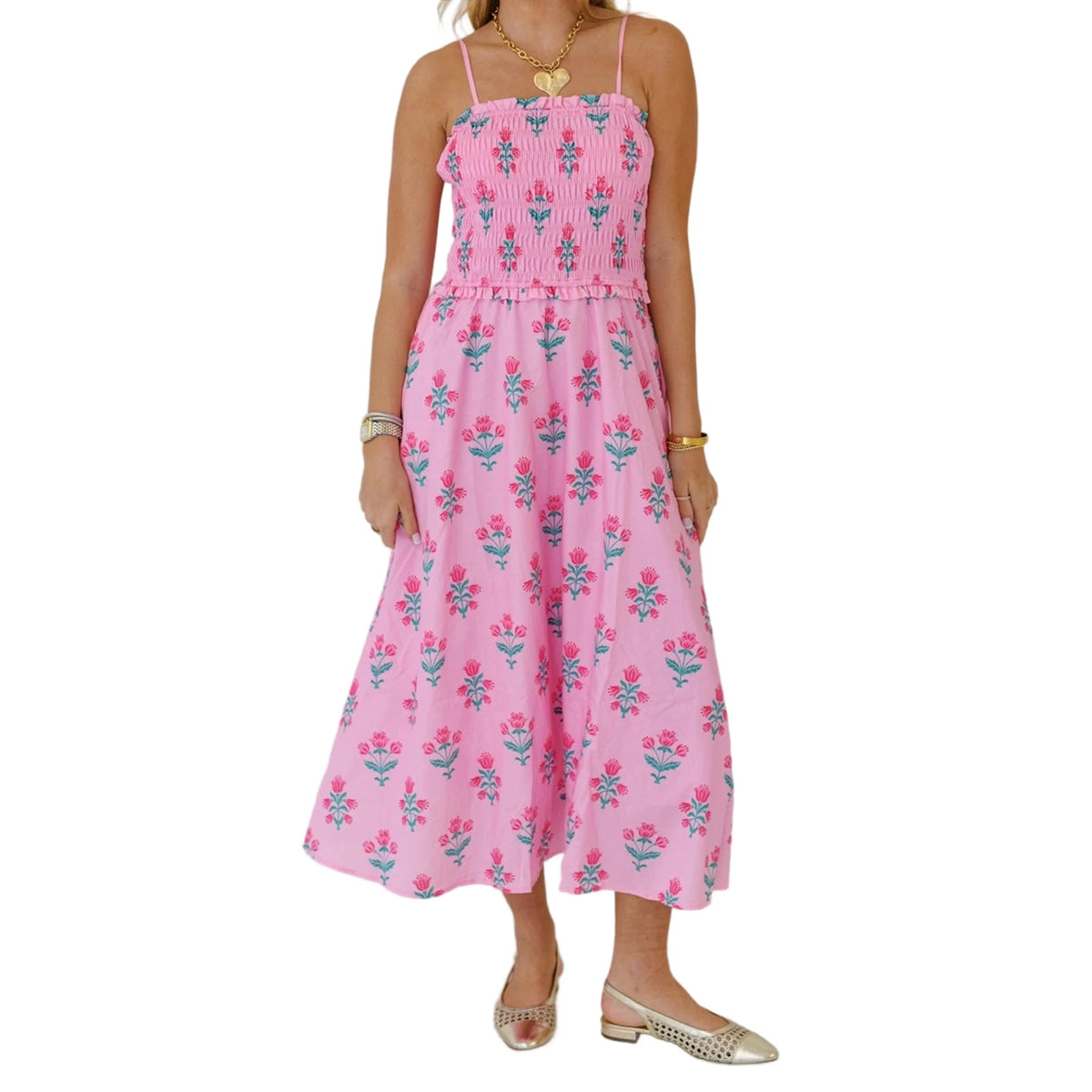 Floral Strappy Midi Dress