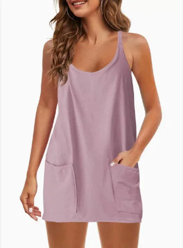 Usthebasic Everyday Lounge Dress with Built-In Shorts
