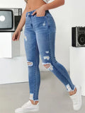 Distressed Skinny Ankle Jeans