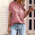 Twist-Button Short-Sleeve Top