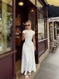 White Polka Dot Long Dress