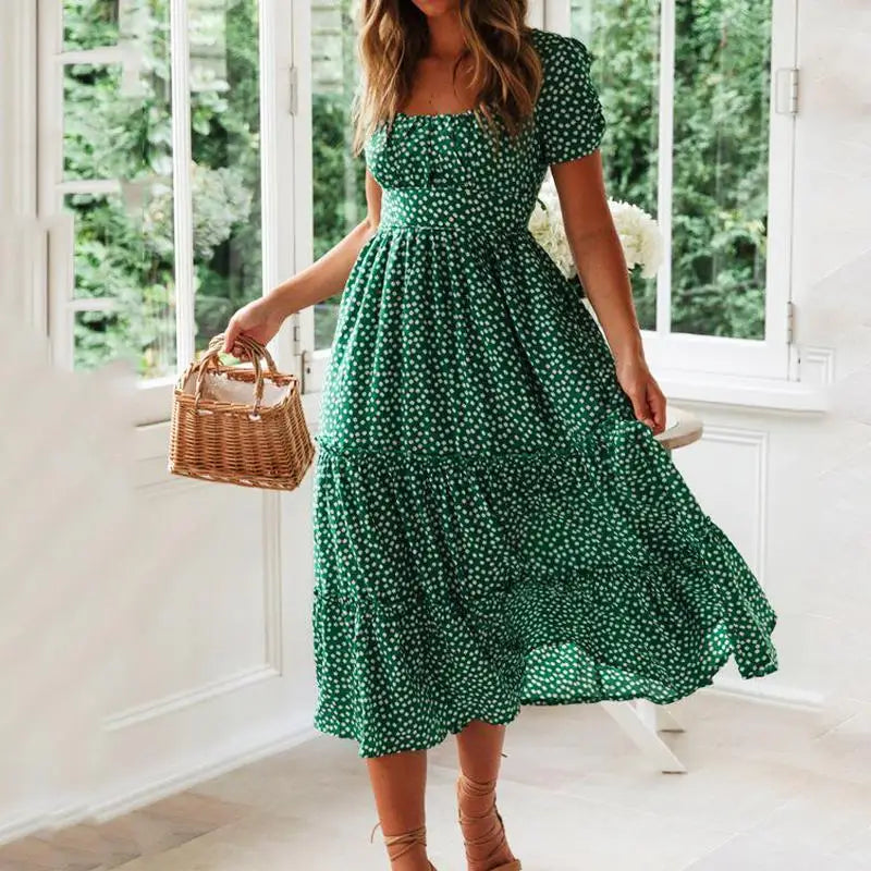 Printed Midi Dress