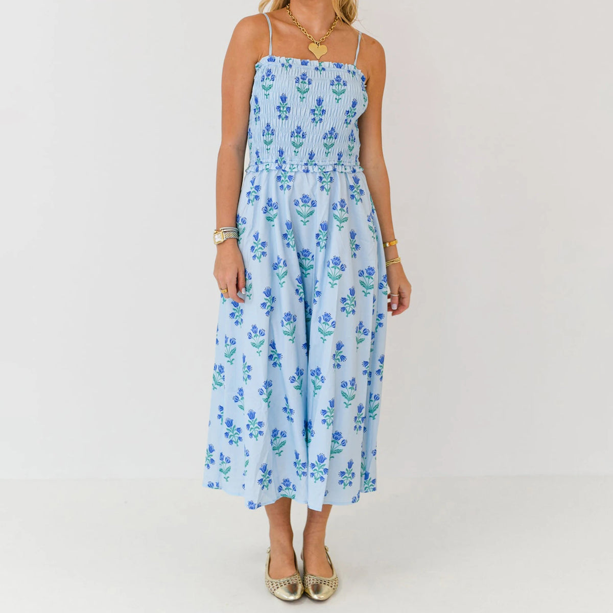 Floral Strappy Midi Dress