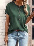 Twist-Button Short-Sleeve Top