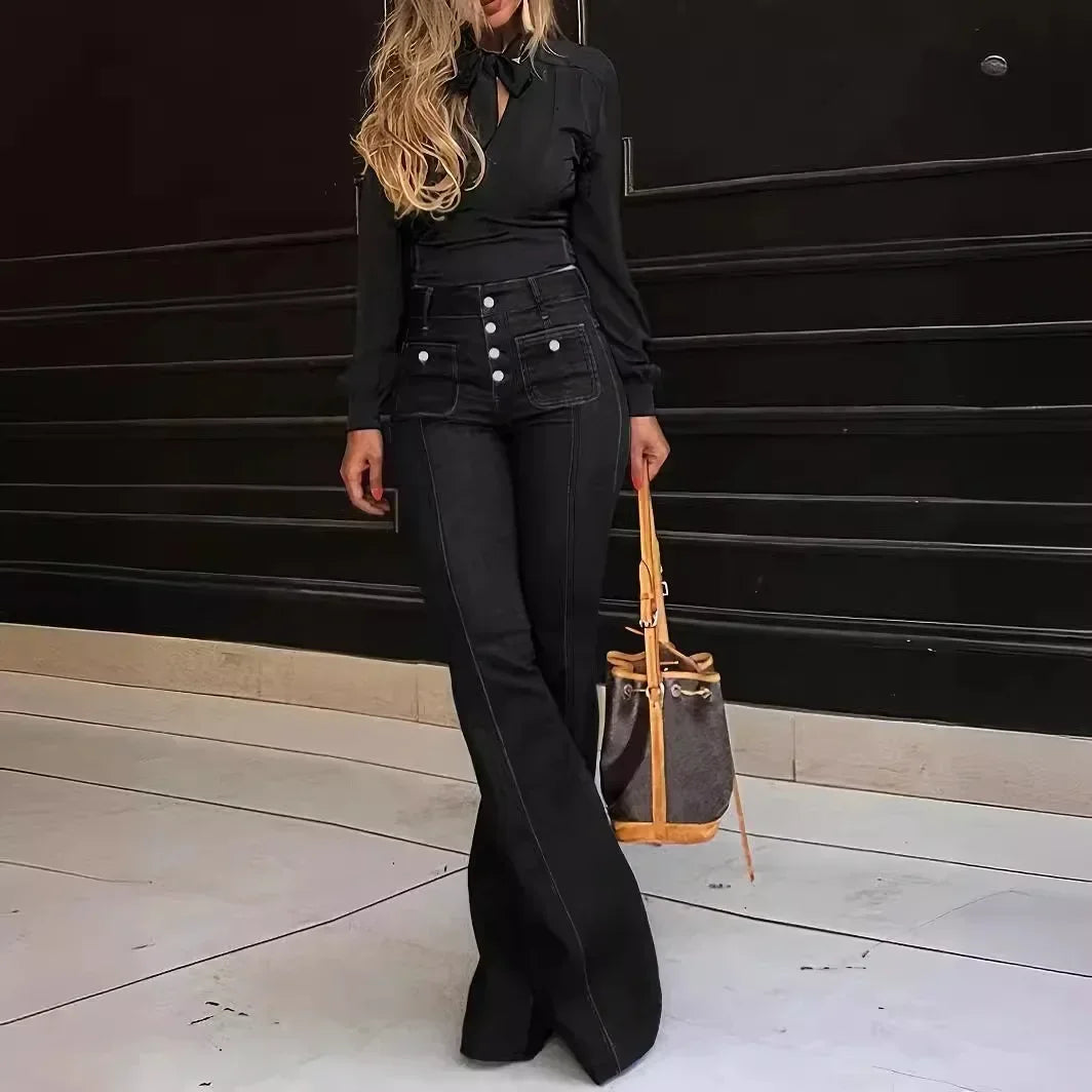 High-Waist Pocket Jeans