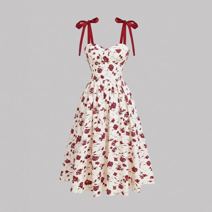 Floral Tie-Shoulder Dress
