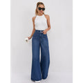 Double-Button Wide-Leg Jeans