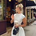 White Polka Dot Long Dress