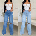 Ripped Wide-Leg Jeans