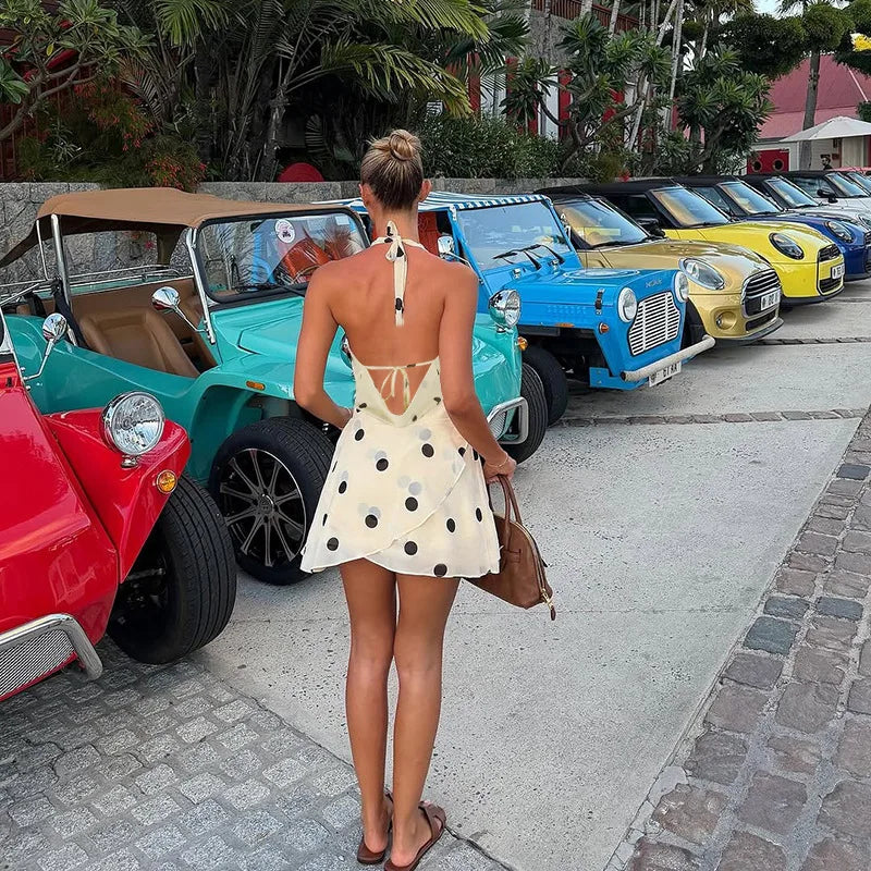 Polka Dot Sleeveless Mini Dress