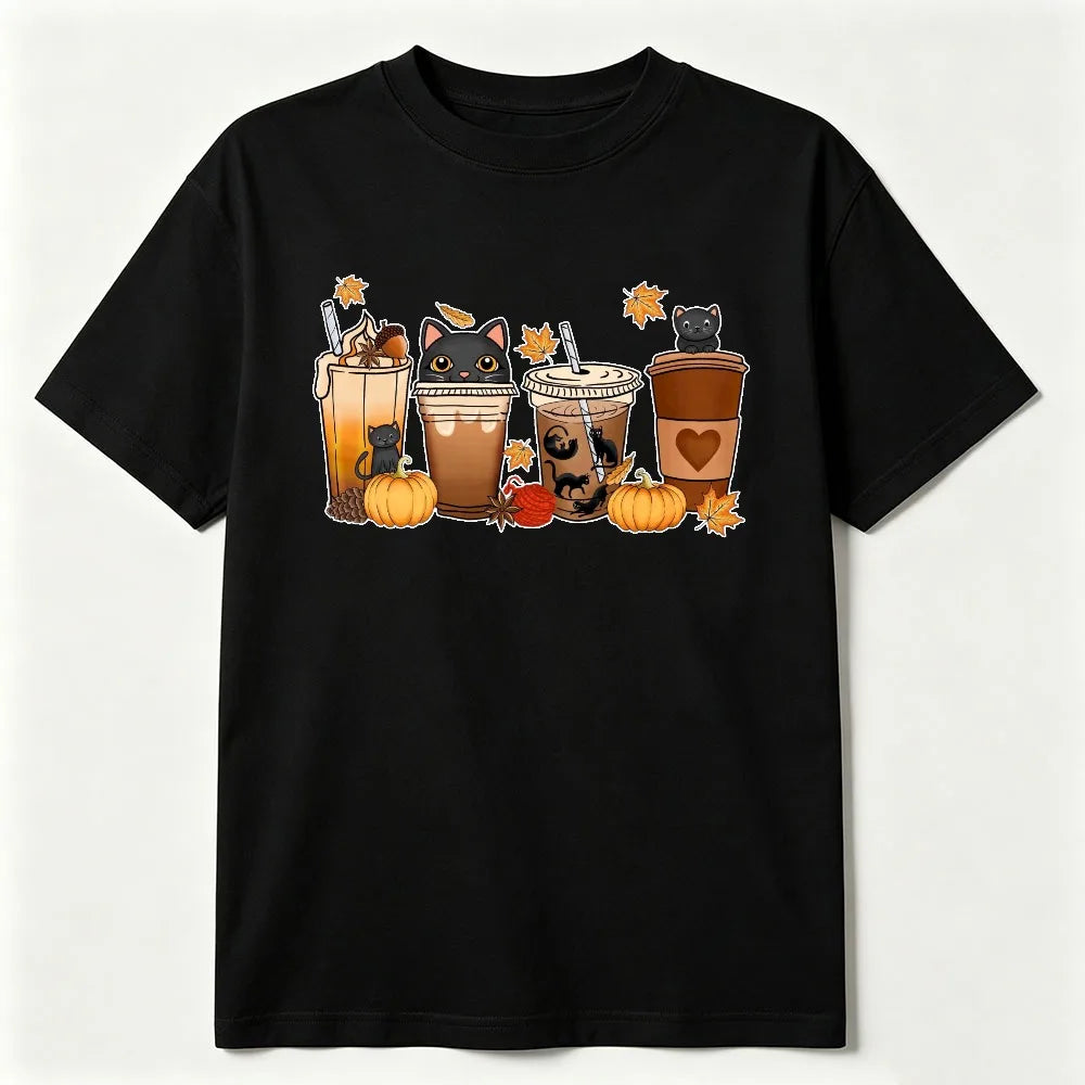 Cat & Coffee Graphic Tee