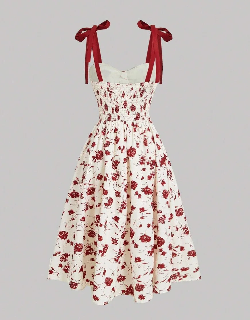 Floral Tie-Shoulder Dress
