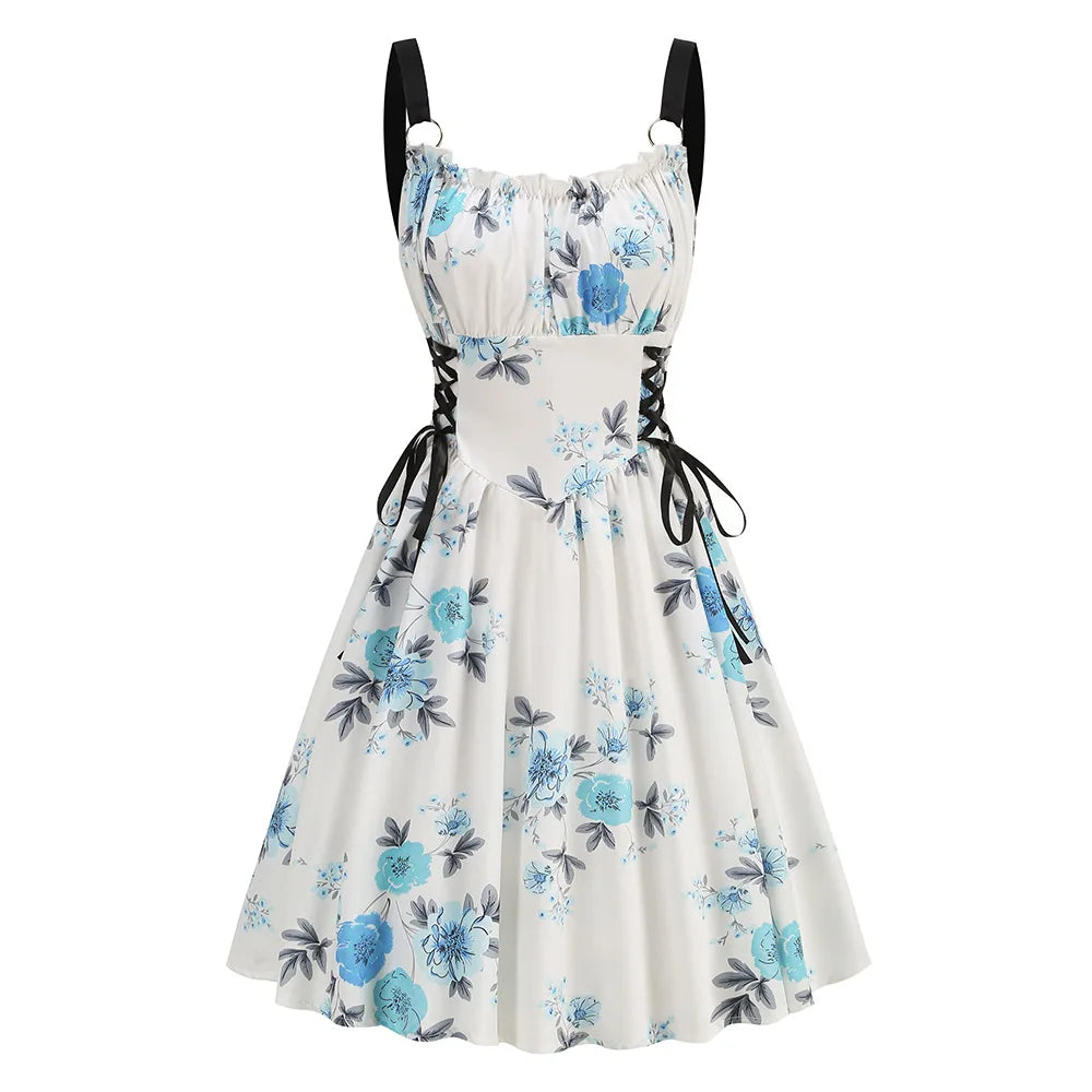 Floral Strappy A-Line Dress