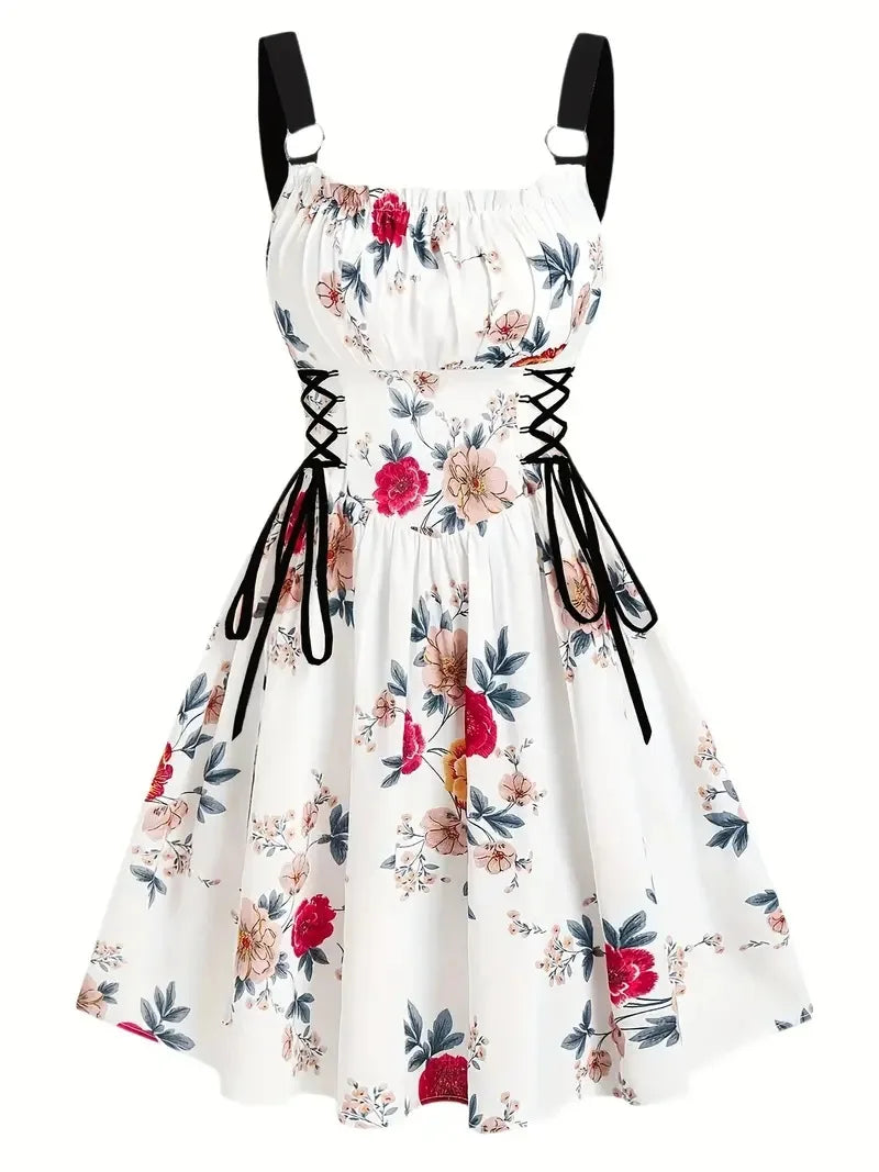 Floral Strappy A-Line Dress