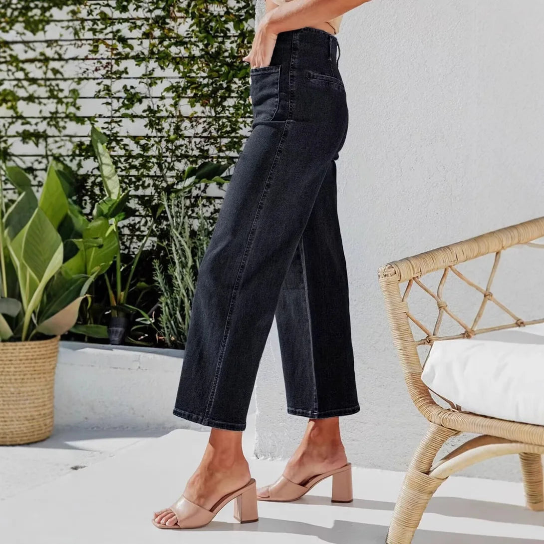 Washed Ankle-Length Jeans