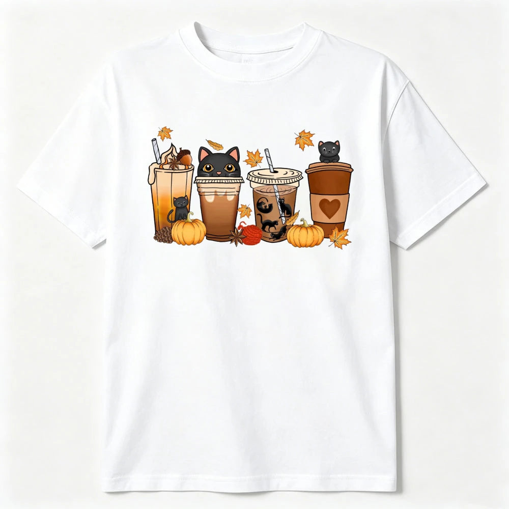 Cat & Coffee Graphic Tee