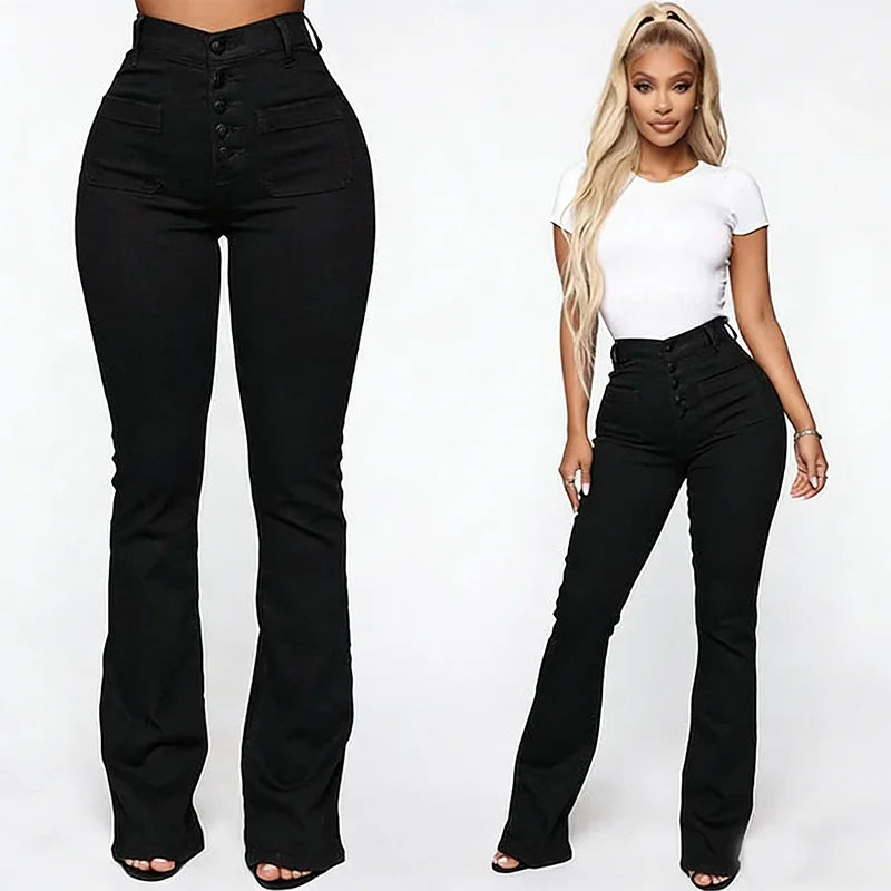 Washed Flap-Pocket Jeans