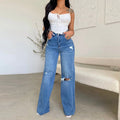 Ripped Wide-Leg Jeans