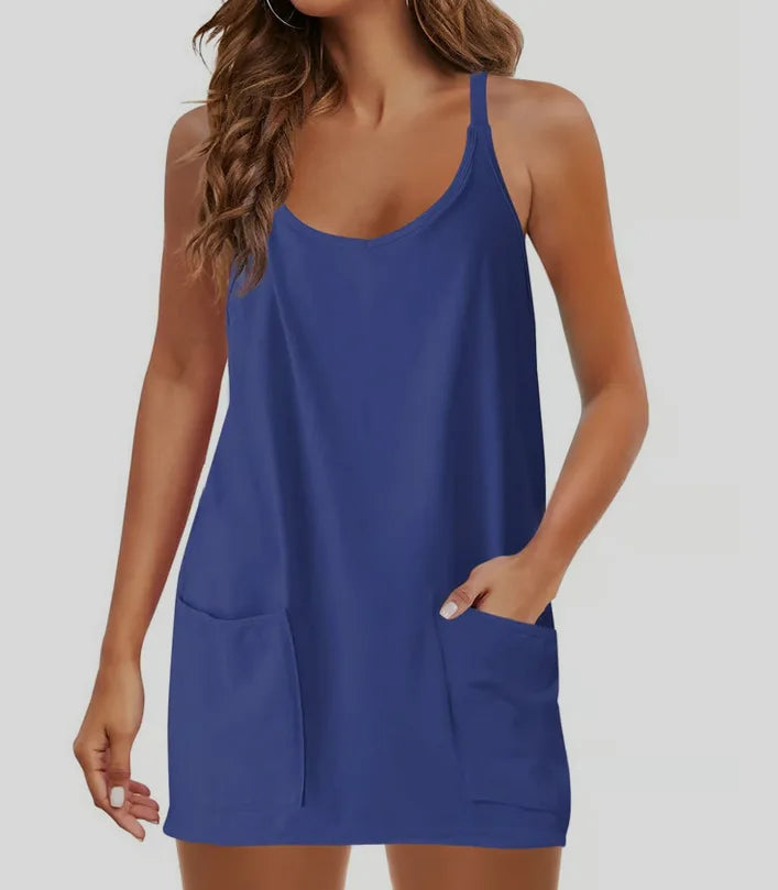 Usthebasic Everyday Lounge Dress with Built-In Shorts
