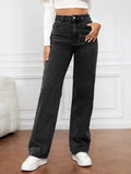 Washed Straight-Leg Jeans