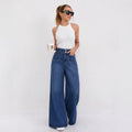 Double-Button Wide-Leg Jeans