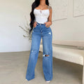 Ripped Wide-Leg Jeans