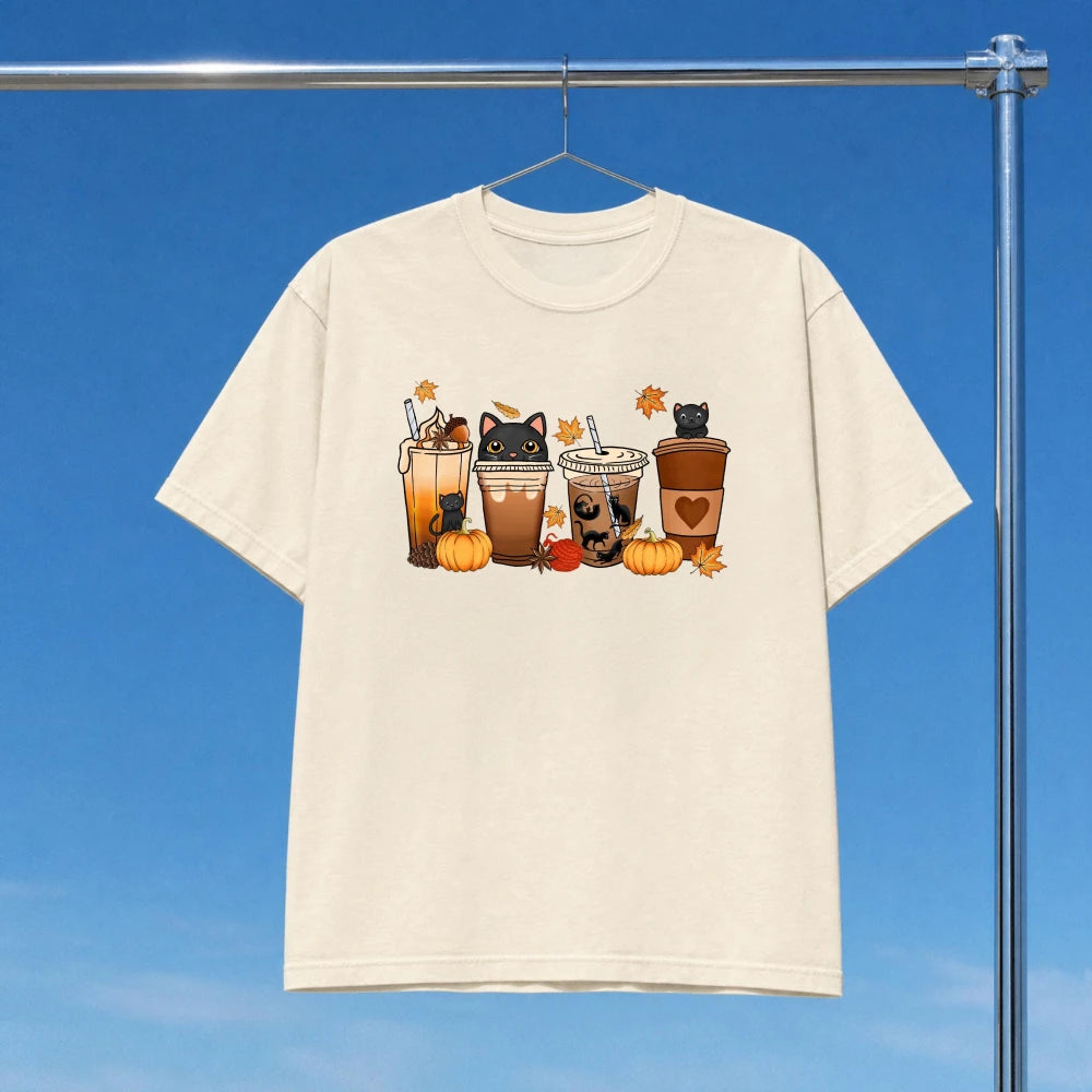 Cat & Coffee Graphic Tee