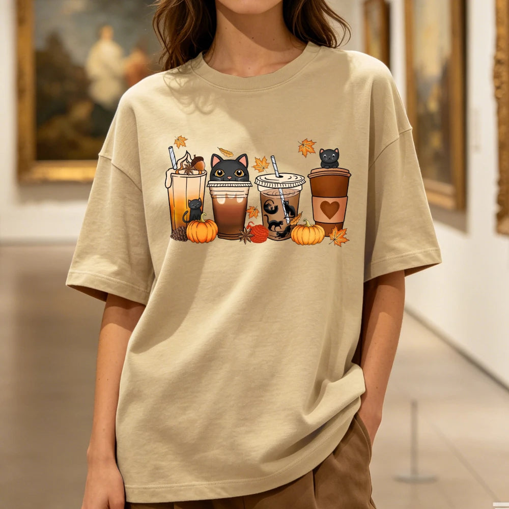 Cat & Coffee Graphic Tee