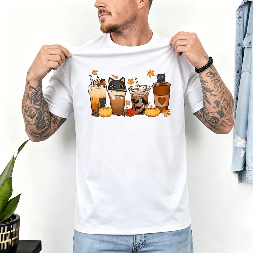 Cat & Coffee Graphic Tee