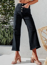Washed Ankle-Length Jeans