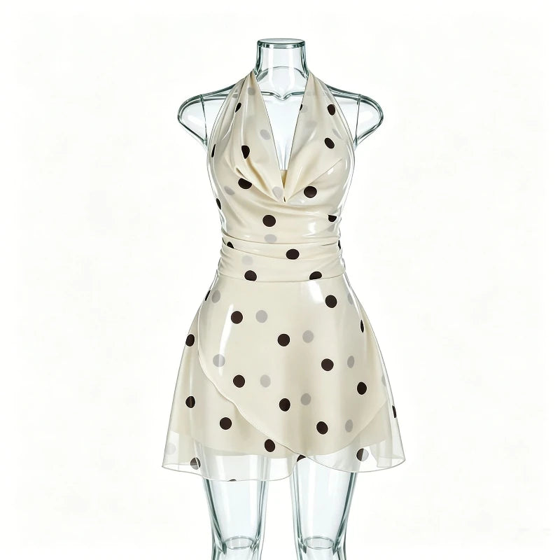 Polka Dot Sleeveless Mini Dress