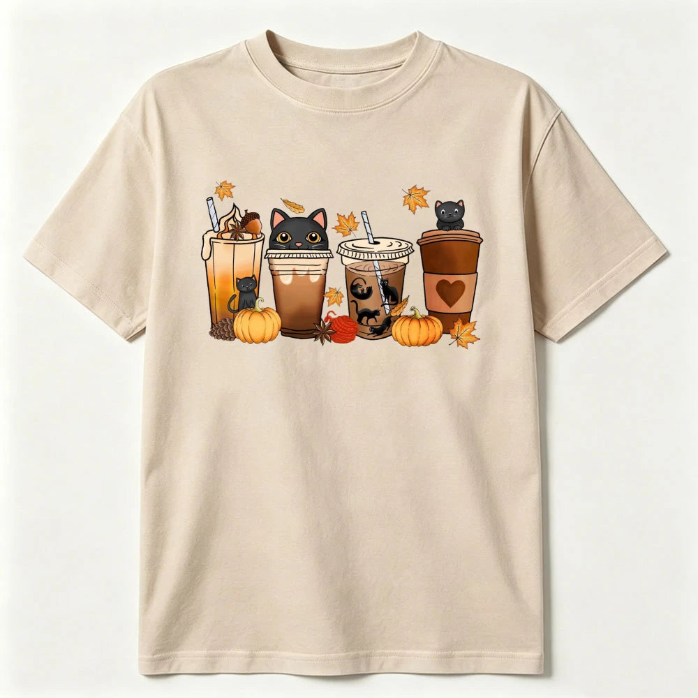 Cat & Coffee Graphic Tee