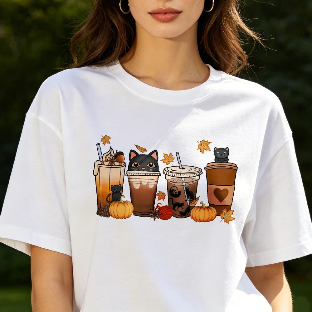 Cat & Coffee Graphic Tee