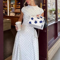 White Polka Dot Long Dress