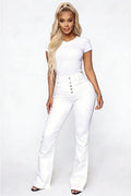 Washed Flap-Pocket Jeans
