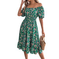 Usthebasic Floral Square-Neck Dress