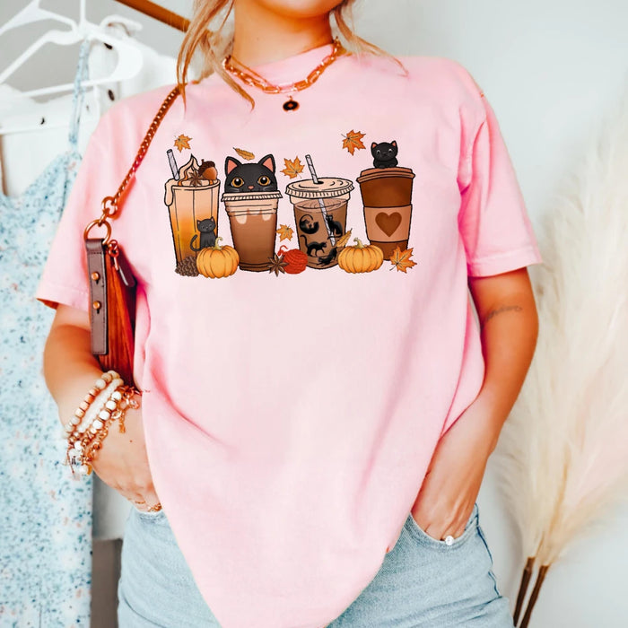 Cat & Coffee Graphic Tee