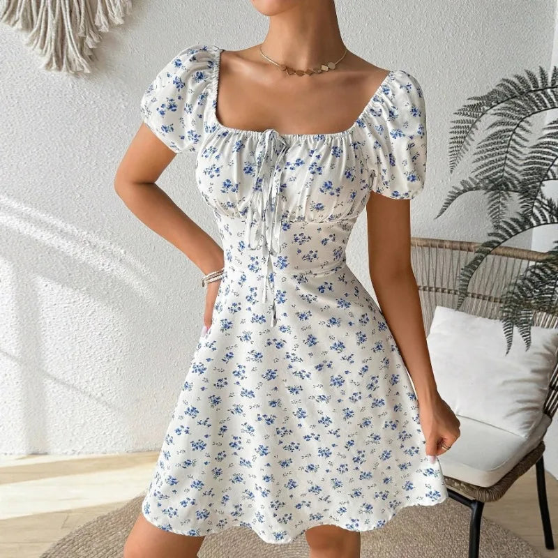 Floral Tie-Front Dress
