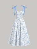 Floral Tie-Shoulder Dress