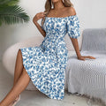 Usthebasic Floral Square-Neck Dress