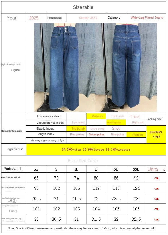Double-Button Wide-Leg Jeans