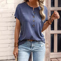 Twist-Button Short-Sleeve Top